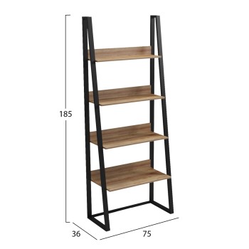 RACK IZABEL FK18376.01 METAL FRAME--MELAMINE IN OAK 75x36x185Hcm. RACK IZABEL FK18376.01 METAL FRAME--MELAMINE IN OAK 75x36x185Hcm.