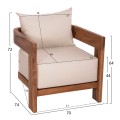 LOUNGE ARMCHAIR SERIES KIOTO FK6380 TEAK WOOD IN NATURAL COLOR 70x74x72Hcm. LOUNGE ARMCHAIR SERIES KIOTO FK6380 TEAK WOOD IN NATURAL COLOR 70x74x72Hcm.