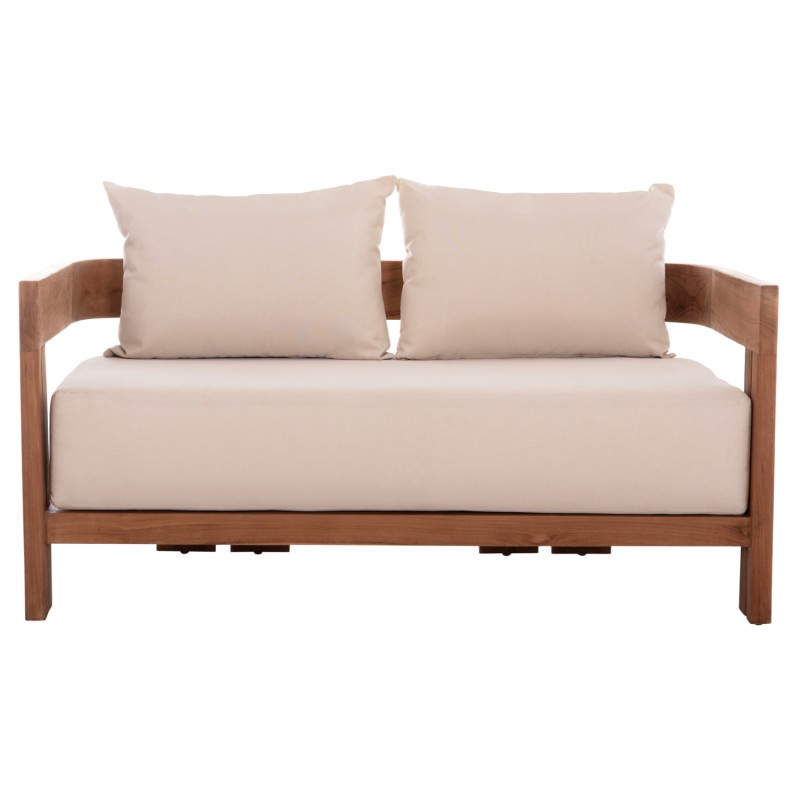 SOFA 2-SEATER SERIES KIOTO FK6381 TEAK WOOD IN NATURAL--BEIGE CUSHIONS 140x77x72Hcm. SOFA 2-SEATER SERIES KIOTO FK6381 TEAK WOOD IN NATURAL--BEIGE CUSHIONS 140x77x72Hcm.