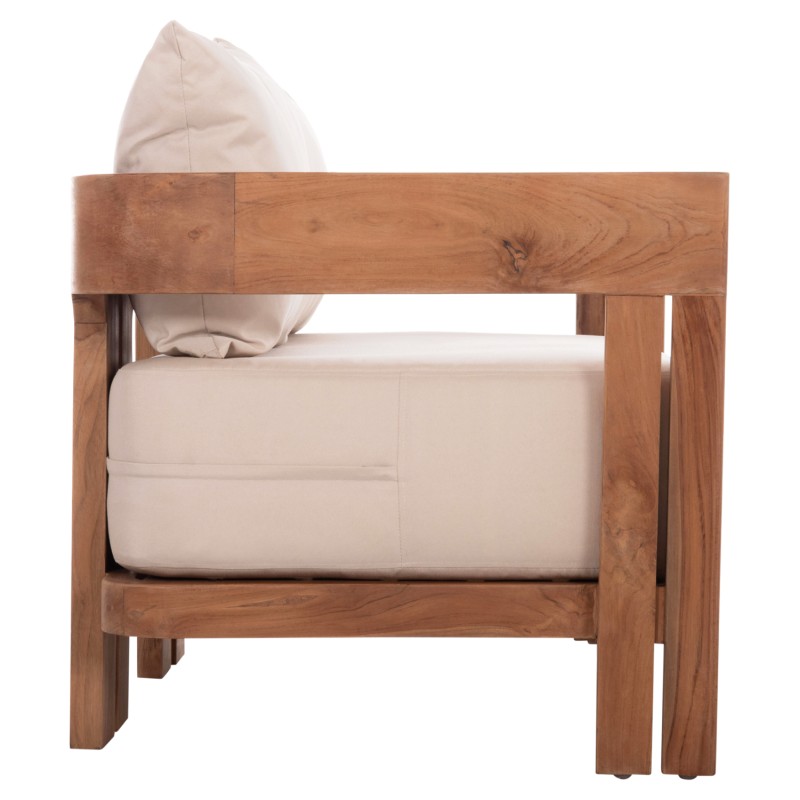 SOFA 2-SEATER SERIES KIOTO FK6381 TEAK WOOD IN NATURAL--BEIGE CUSHIONS 140x77x72Hcm. SOFA 2-SEATER SERIES KIOTO FK6381 TEAK WOOD IN NATURAL--BEIGE CUSHIONS 140x77x72Hcm.