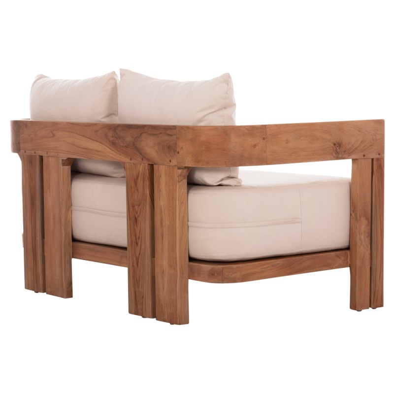 SOFA 2-SEATER SERIES KIOTO FK6381 TEAK WOOD IN NATURAL--BEIGE CUSHIONS 140x77x72Hcm. SOFA 2-SEATER SERIES KIOTO FK6381 TEAK WOOD IN NATURAL--BEIGE CUSHIONS 140x77x72Hcm.