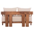 SOFA 2-SEATER SERIES KIOTO FK6381 TEAK WOOD IN NATURAL--BEIGE CUSHIONS 140x77x72Hcm. SOFA 2-SEATER SERIES KIOTO FK6381 TEAK WOOD IN NATURAL--BEIGE CUSHIONS 140x77x72Hcm.