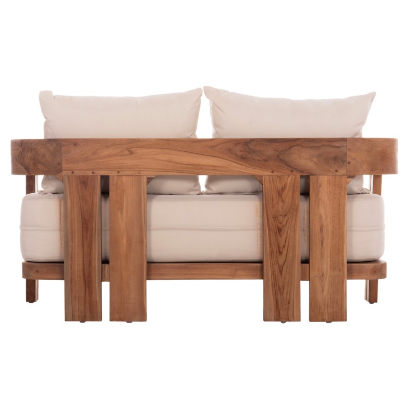 SOFA 2-SEATER SERIES KIOTO FK6381 TEAK WOOD IN NATURAL--BEIGE CUSHIONS 140x77x72Hcm. SOFA 2-SEATER SERIES KIOTO FK6381 TEAK WOOD IN NATURAL--BEIGE CUSHIONS 140x77x72Hcm.
