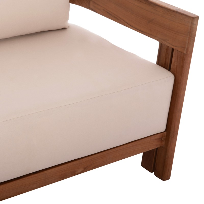 SOFA 2-SEATER SERIES KIOTO FK6381 TEAK WOOD IN NATURAL--BEIGE CUSHIONS 140x77x72Hcm. SOFA 2-SEATER SERIES KIOTO FK6381 TEAK WOOD IN NATURAL--BEIGE CUSHIONS 140x77x72Hcm.