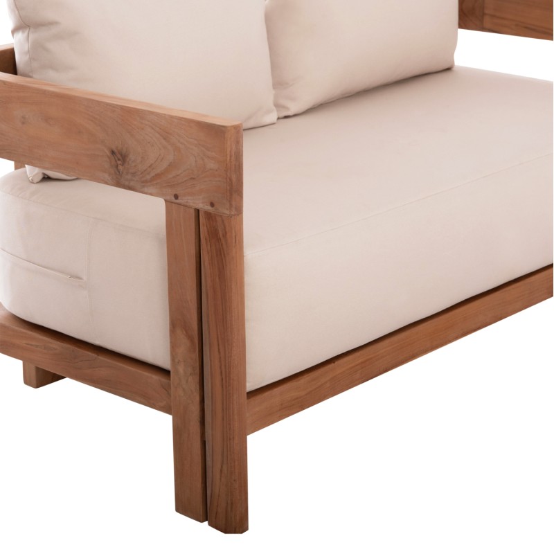 SOFA 2-SEATER SERIES KIOTO FK6381 TEAK WOOD IN NATURAL--BEIGE CUSHIONS 140x77x72Hcm. SOFA 2-SEATER SERIES KIOTO FK6381 TEAK WOOD IN NATURAL--BEIGE CUSHIONS 140x77x72Hcm.