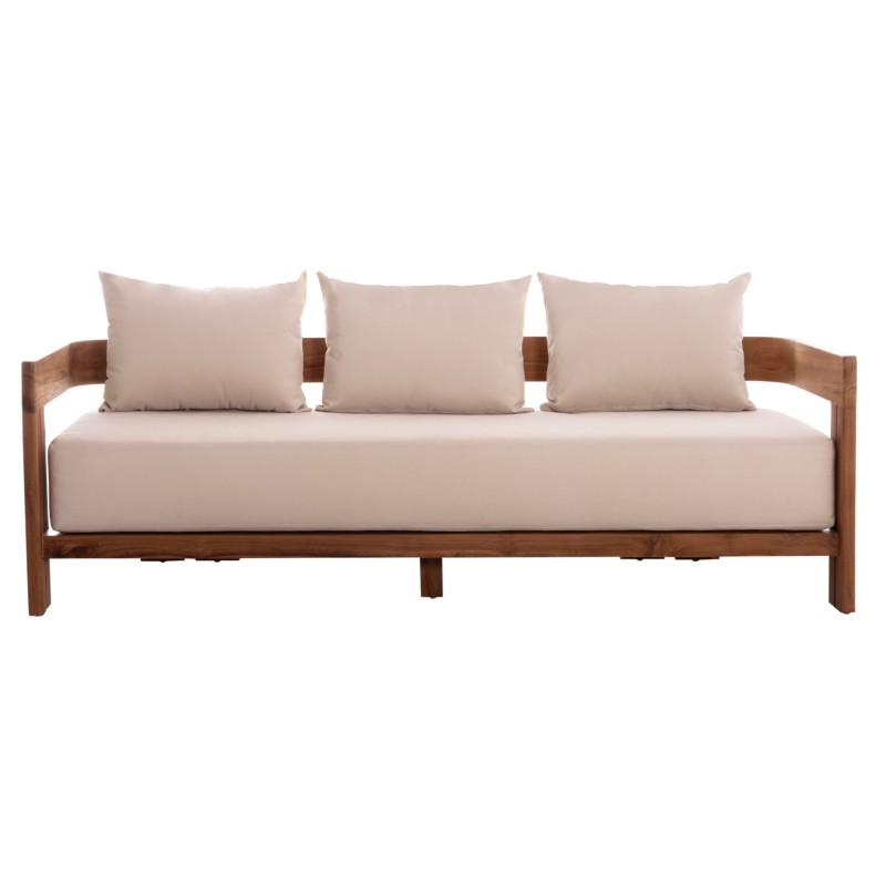 SOFA 3-SEATER SERIES KIOTO ΗΜ6382 TEAK WOOD IN NATURAL--BEIGE CUSHIONS 210x74x72Hcm. SOFA 3-SEATER SERIES KIOTO ΗΜ6382 TEAK WOOD IN NATURAL--BEIGE CUSHIONS 210x74x72Hcm.