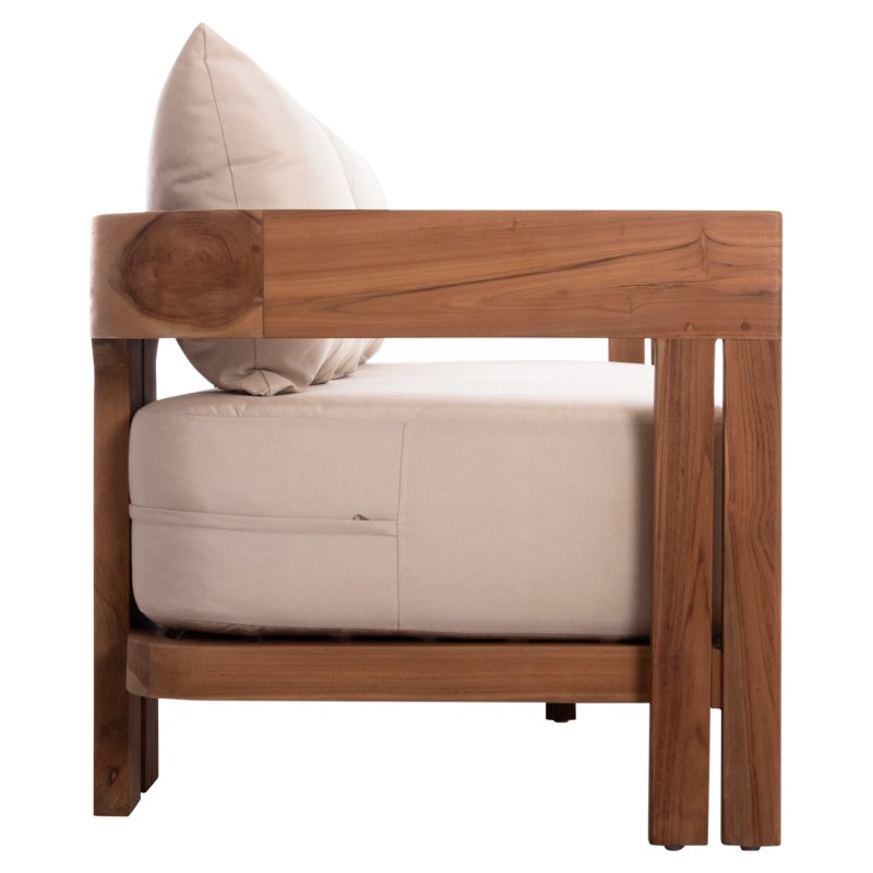 SOFA 3-SEATER SERIES KIOTO ΗΜ6382 TEAK WOOD IN NATURAL--BEIGE CUSHIONS 210x74x72Hcm. SOFA 3-SEATER SERIES KIOTO ΗΜ6382 TEAK WOOD IN NATURAL--BEIGE CUSHIONS 210x74x72Hcm.