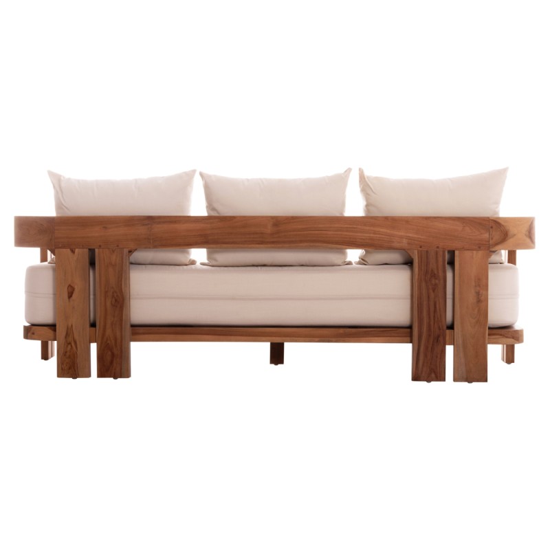 SOFA 3-SEATER SERIES KIOTO ΗΜ6382 TEAK WOOD IN NATURAL--BEIGE CUSHIONS 210x74x72Hcm. SOFA 3-SEATER SERIES KIOTO ΗΜ6382 TEAK WOOD IN NATURAL--BEIGE CUSHIONS 210x74x72Hcm.