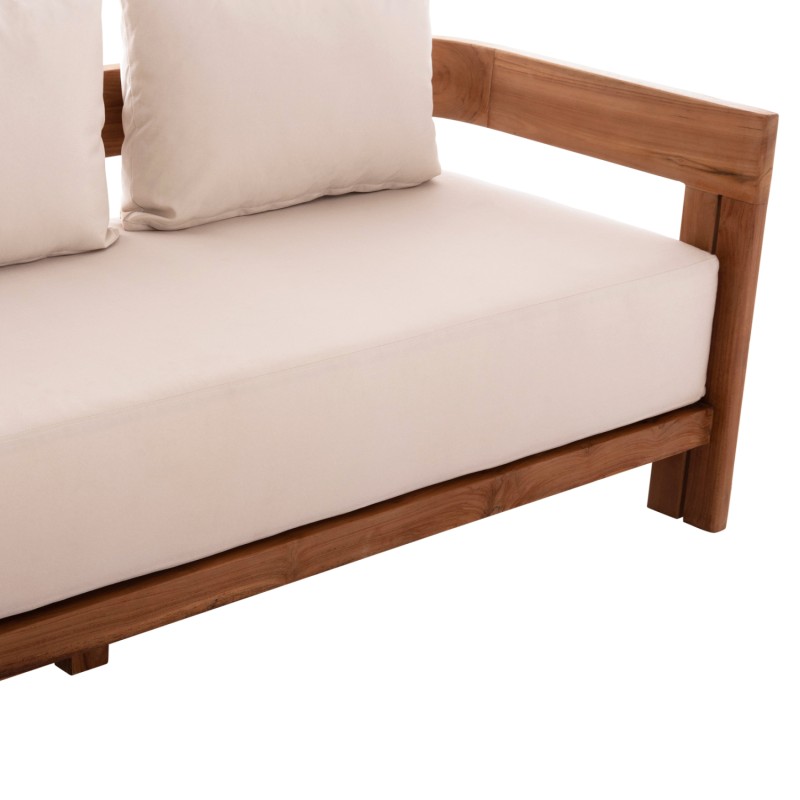 SOFA 3-SEATER SERIES KIOTO ΗΜ6382 TEAK WOOD IN NATURAL--BEIGE CUSHIONS 210x74x72Hcm. SOFA 3-SEATER SERIES KIOTO ΗΜ6382 TEAK WOOD IN NATURAL--BEIGE CUSHIONS 210x74x72Hcm.