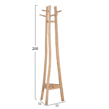 FLOOR STANDING HANGER TRIDEM FK4881 TEAK WOOD IN NATURAL 52x52x200Hcm. FLOOR STANDING HANGER TRIDEM FK4881 TEAK WOOD IN NATURAL 52x52x200Hcm.