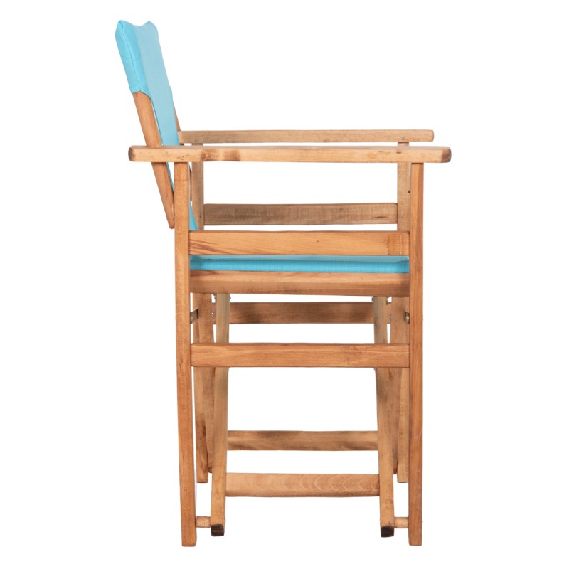 DIRECTOR'S CHAIR LIMNOS FK11764.08 IN NATURAL COLOR AND SKY BLUE TEXTILENE 57x54x88.5Hcm. DIRECTOR'S CHAIR LIMNOS FK11764.08 IN NATURAL COLOR AND SKY BLUE TEXTILENE 57x54x88.5Hcm.