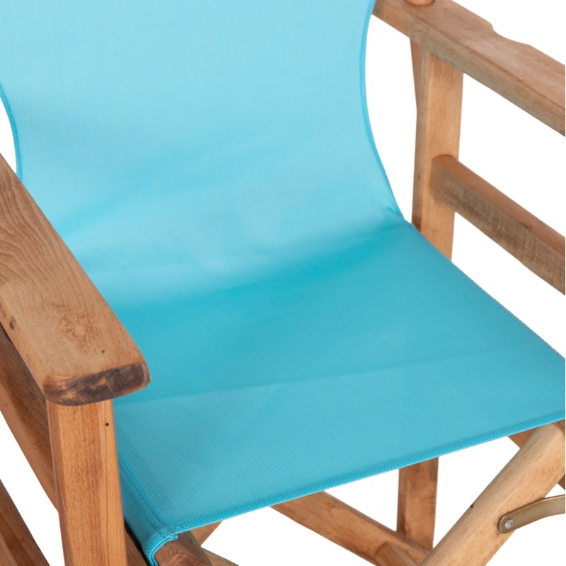 DIRECTOR'S CHAIR LIMNOS FK11764.08 IN NATURAL COLOR AND SKY BLUE TEXTILENE 57x54x88.5Hcm. DIRECTOR'S CHAIR LIMNOS FK11764.08 IN NATURAL COLOR AND SKY BLUE TEXTILENE 57x54x88.5Hcm.