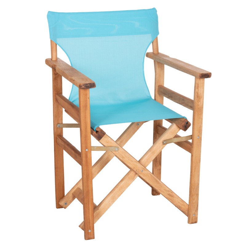 DIRECTOR'S CHAIR LIMNOS FK11764.08 IN NATURAL COLOR AND SKY BLUE TEXTILENE 57x54x88.5Hcm. DIRECTOR'S CHAIR LIMNOS FK11764.08 IN NATURAL COLOR AND SKY BLUE TEXTILENE 57x54x88.5Hcm.