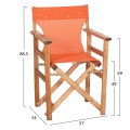 DIRECTOR'S CHAIR LIMNOS FK11764.02 IN NATURAL COLOR AND ORANGE TEXTILENE 57x54x88.5Hcm. DIRECTOR'S CHAIR LIMNOS FK11764.02 IN NATURAL COLOR AND ORANGE TEXTILENE 57x54x88.5Hcm.