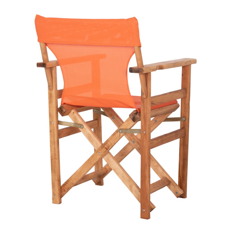 DIRECTOR'S CHAIR LIMNOS FK11764.02 IN NATURAL COLOR AND ORANGE TEXTILENE 57x54x88.5Hcm. DIRECTOR'S CHAIR LIMNOS FK11764.02 IN NATURAL COLOR AND ORANGE TEXTILENE 57x54x88.5Hcm.