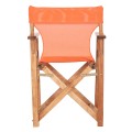 DIRECTOR'S CHAIR LIMNOS FK11764.02 IN NATURAL COLOR AND ORANGE TEXTILENE 57x54x88.5Hcm. DIRECTOR'S CHAIR LIMNOS FK11764.02 IN NATURAL COLOR AND ORANGE TEXTILENE 57x54x88.5Hcm.