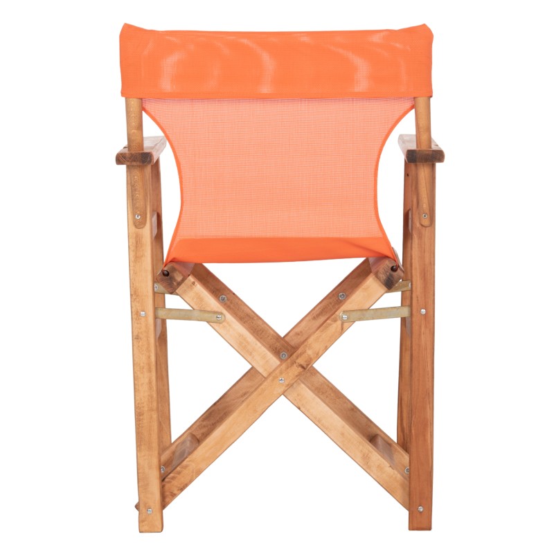 DIRECTOR'S CHAIR LIMNOS FK11764.02 IN NATURAL COLOR AND ORANGE TEXTILENE 57x54x88.5Hcm. DIRECTOR'S CHAIR LIMNOS FK11764.02 IN NATURAL COLOR AND ORANGE TEXTILENE 57x54x88.5Hcm.