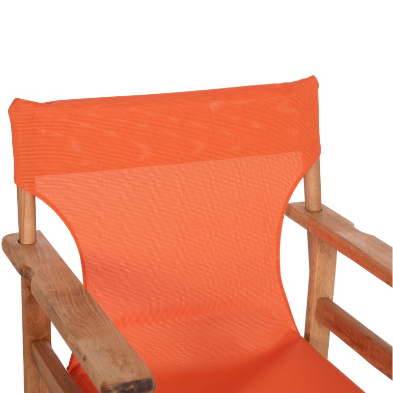 DIRECTOR'S CHAIR LIMNOS FK11764.02 IN NATURAL COLOR AND ORANGE TEXTILENE 57x54x88.5Hcm. DIRECTOR'S CHAIR LIMNOS FK11764.02 IN NATURAL COLOR AND ORANGE TEXTILENE 57x54x88.5Hcm.