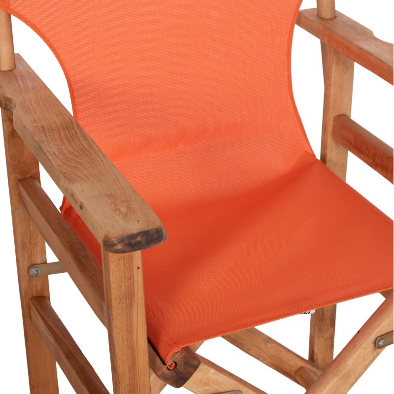DIRECTOR'S CHAIR LIMNOS FK11764.02 IN NATURAL COLOR AND ORANGE TEXTILENE 57x54x88.5Hcm. DIRECTOR'S CHAIR LIMNOS FK11764.02 IN NATURAL COLOR AND ORANGE TEXTILENE 57x54x88.5Hcm.