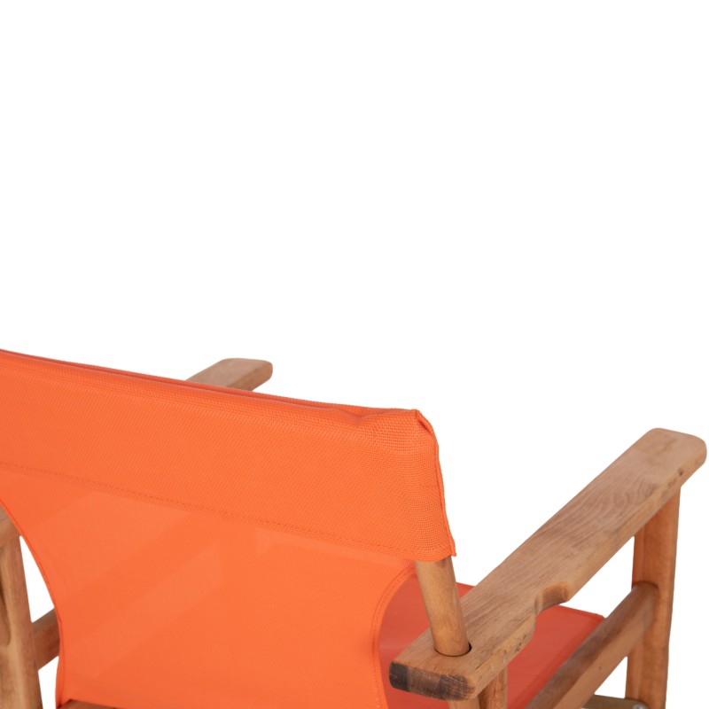 DIRECTOR'S CHAIR LIMNOS FK11764.02 IN NATURAL COLOR AND ORANGE TEXTILENE 57x54x88.5Hcm. DIRECTOR'S CHAIR LIMNOS FK11764.02 IN NATURAL COLOR AND ORANGE TEXTILENE 57x54x88.5Hcm.