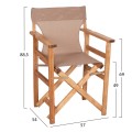 DIRECTOR'S CHAIR LIMNOS FK11764.04 IN NATURAL COLOR AND MOCHA TEXTILENE 57x54x88.5Hcm. DIRECTOR'S CHAIR LIMNOS FK11764.04 IN NATURAL COLOR AND MOCHA TEXTILENE 57x54x88.5Hcm.