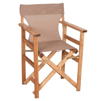 DIRECTOR'S CHAIR LIMNOS FK11764.04 IN NATURAL COLOR AND MOCHA TEXTILENE 57x54x88.5Hcm.