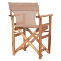 DIRECTOR'S CHAIR LIMNOS FK11764.04 IN NATURAL COLOR AND MOCHA TEXTILENE 57x54x88.5Hcm. DIRECTOR'S CHAIR LIMNOS FK11764.04 IN NATURAL COLOR AND MOCHA TEXTILENE 57x54x88.5Hcm.