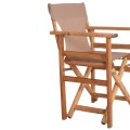 DIRECTOR'S CHAIR LIMNOS FK11764.04 IN NATURAL COLOR AND MOCHA TEXTILENE 57x54x88.5Hcm. DIRECTOR'S CHAIR LIMNOS FK11764.04 IN NATURAL COLOR AND MOCHA TEXTILENE 57x54x88.5Hcm.