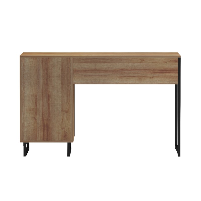 OFFICE DESK WITH DRAWER & CABINET ACCON FK18383.01 BLACK METAL LEGS--MELAMINE IN OAK 120x55x75Hcm. OFFICE DESK WITH DRAWER & CABINET ACCON FK18383.01 BLACK METAL LEGS--MELAMINE IN OAK 120x55x75Hcm.