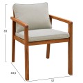OUTDOOR DINING CHAIR BRUNEL FK6518 ACACIA WOOD IN NATURAL--CUSHIONS IN LIGHT BEIGE 57x63.5x83Hcm OUTDOOR DINING CHAIR BRUNEL FK6518 ACACIA WOOD IN NATURAL--CUSHIONS IN LIGHT BEIGE 57x63.5x83Hcm