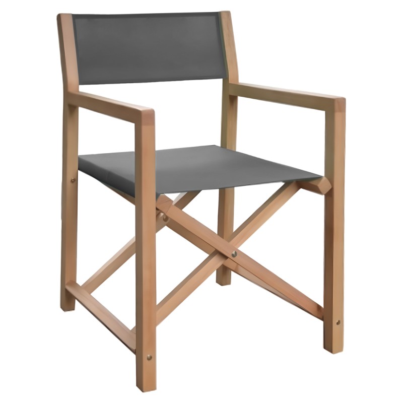 DIRECTOR'S CHAIR SOUL FK6524.01 ACACIA WOOD IN NATURAL--GREY TEXTILENE 56x52x85Hcm. DIRECTOR'S CHAIR SOUL FK6524.01 ACACIA WOOD IN NATURAL--GREY TEXTILENE 56x52x85Hcm.