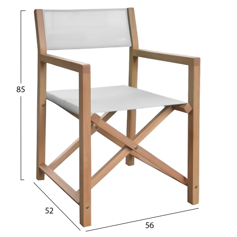 DIRECTOR'S CHAIR SOUL FK6524.02 ACACIA WOOD IN NATURAL--ECRU TEXTILENE 56x52x85Hcm. DIRECTOR'S CHAIR SOUL FK6524.02 ACACIA WOOD IN NATURAL--ECRU TEXTILENE 56x52x85Hcm.