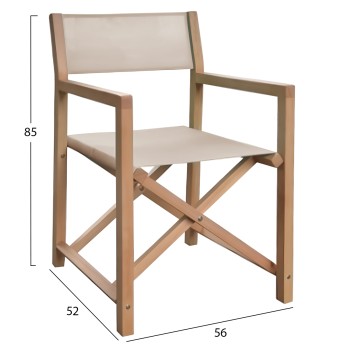 DIRECTOR'S CHAIR SOUL FK6524.04 ACACIA WOOD IN NATURAL--BEIGE TEXTILENE 56x52x85Hcm. DIRECTOR'S CHAIR SOUL FK6524.04 ACACIA WOOD IN NATURAL--BEIGE TEXTILENE 56x52x85Hcm.