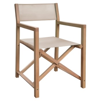 DIRECTOR'S CHAIR SOUL FK6524.04 ACACIA WOOD IN NATURAL--BEIGE TEXTILENE 56x52x85Hcm.