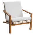 LOUNGE CHAIR DAME FK6531 ACACIA WOOD IN NATURAL--CUSHIONS IN LIGHT BEIGE 89x64x76Hcm. LOUNGE CHAIR DAME FK6531 ACACIA WOOD IN NATURAL--CUSHIONS IN LIGHT BEIGE 89x64x76Hcm.