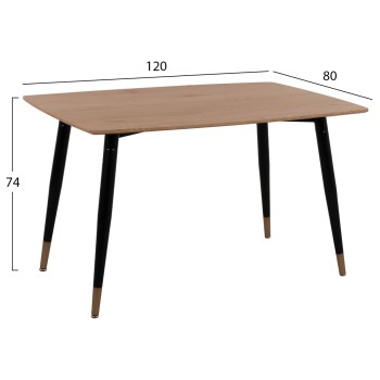 DINING SET 5PCS GAFF FK10847.02 MDF TOP IN WOOD COLOR--FABRIC IN BEIGE & BLACK METAL LEGS DINING SET 5PCS GAFF FK10847.02 MDF TOP IN WOOD COLOR--FABRIC IN BEIGE & BLACK METAL LEGS