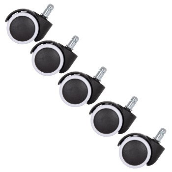 REPLACEMENT CASTOR WHEELS 5PCS SET FOR OFFICE CHAIRS FK1203--BLACK & WHITE