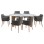 DINING SET 7PCS MELLOW FK21360 CERAMIC TOP/MDF LEGS--PU IN GREY/METAL LEGS