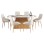 DINING SET 7PCS NORDU FK21359 CERAMIC TOP/MDF LEGS--PU IN CREAM/METAL LEGS