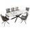 DINING SET 7PCS AIRA FK21358 EXTENDABLE CERAMIC TOP--PU IN GREY