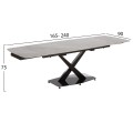 DINING SET 7PCS HOKU FK21357 EXTENDABLE GREY CERAMIC TOP--PU IN GREY DINING SET 7PCS HOKU FK21357 EXTENDABLE GREY CERAMIC TOP--PU IN GREY