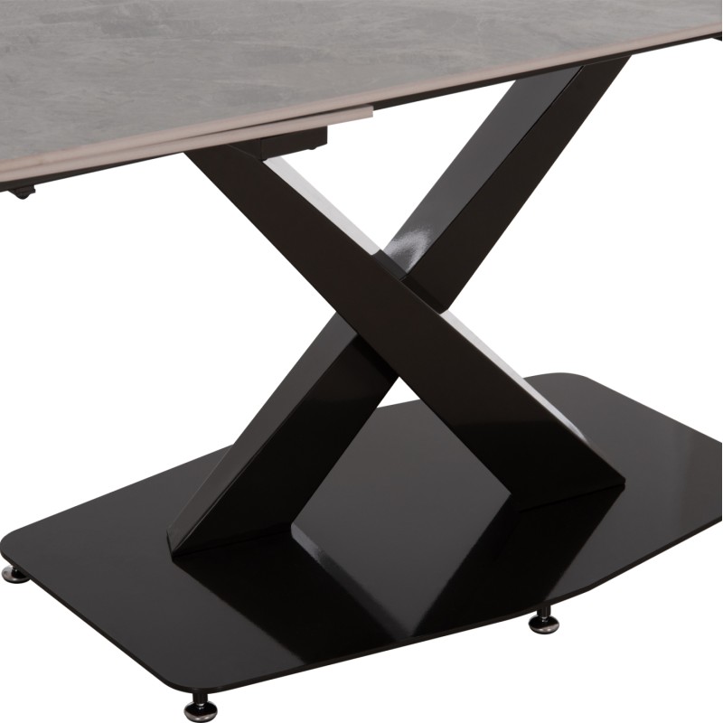 DINING SET 7PCS HOKU FK21357 EXTENDABLE GREY CERAMIC TOP--PU IN GREY DINING SET 7PCS HOKU FK21357 EXTENDABLE GREY CERAMIC TOP--PU IN GREY