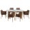 DINING SET 7PCS MELLOW FK21361 CERAMIC TOP/MDF LEGS--PU IN BROWN/METAL LEGS