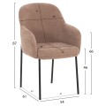 DINING SET 9PCS RINER FK10959.03 MDF IN WALNUT VENEER--TAUPE FABRIC DINING SET 9PCS RINER FK10959.03 MDF IN WALNUT VENEER--TAUPE FABRIC
