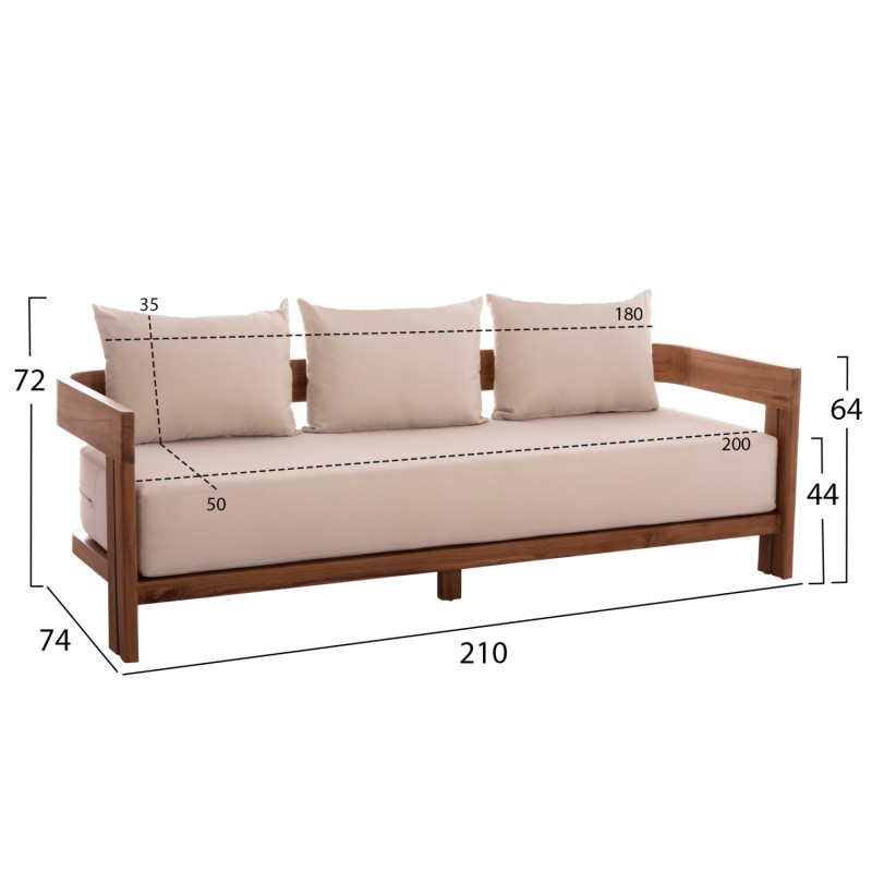 LOUNGE SET KIOTO FK10962 5PCS & 5-SEATS--TEAK WOOD-BEIGE CUSHIONS LOUNGE SET KIOTO FK10962 5PCS & 5-SEATS--TEAK WOOD-BEIGE CUSHIONS