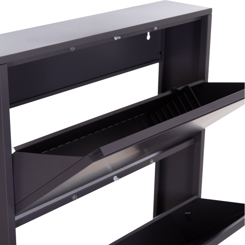 SHOE CABINET STARK FK6633.03 METAL IN ANTHRACITE--3 MAGNETIC DOORS 71x15x103Hcm. SHOE CABINET STARK FK6633.03 METAL IN ANTHRACITE--3 MAGNETIC DOORS 71x15x103Hcm.