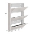 SHOE CABINET STARK FK6633.02 METAL IN WHITE--3 MAGNETIC DOORS 71x15x103Hcm. SHOE CABINET STARK FK6633.02 METAL IN WHITE--3 MAGNETIC DOORS 71x15x103Hcm.