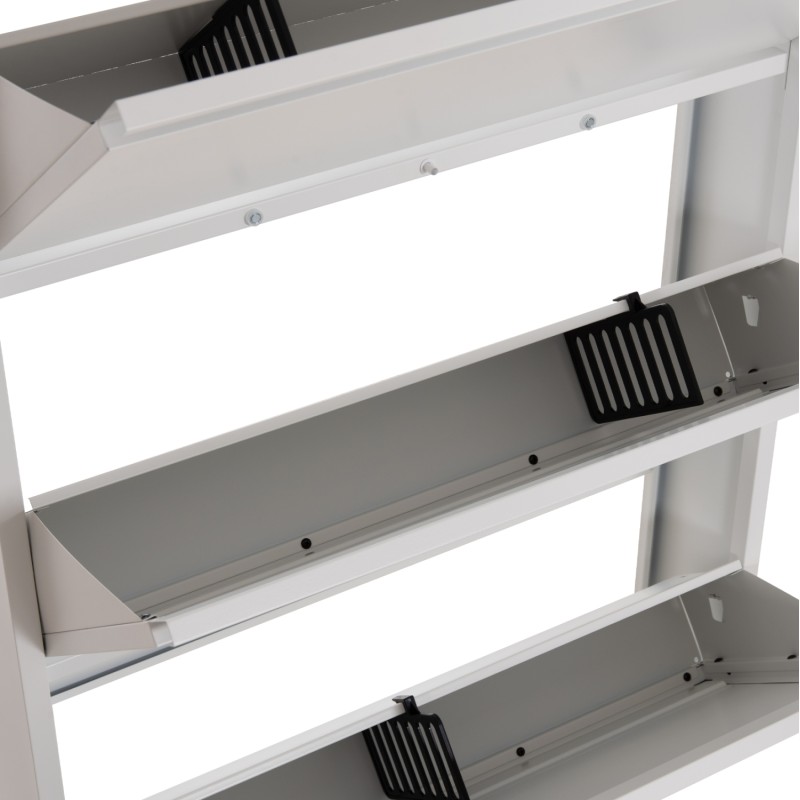 SHOE CABINET STARK FK6633.02 METAL IN WHITE--3 MAGNETIC DOORS 71x15x103Hcm. SHOE CABINET STARK FK6633.02 METAL IN WHITE--3 MAGNETIC DOORS 71x15x103Hcm.