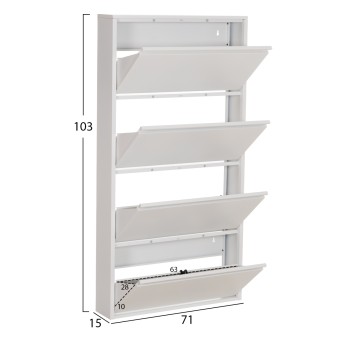 SHOE CABINET STARK FK6634.02 METAL IN WHITE--4 MAGNETIC DOORS 71x15x137Hcm. SHOE CABINET STARK FK6634.02 METAL IN WHITE--4 MAGNETIC DOORS 71x15x137Hcm.