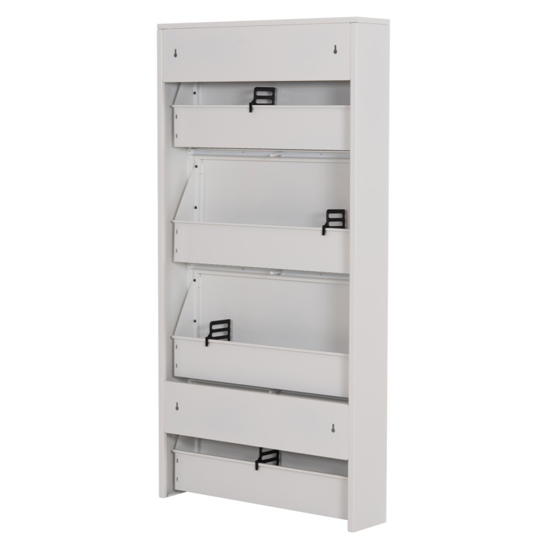 SHOE CABINET STARK FK6634.02 METAL IN WHITE--4 MAGNETIC DOORS 71x15x137Hcm. SHOE CABINET STARK FK6634.02 METAL IN WHITE--4 MAGNETIC DOORS 71x15x137Hcm.